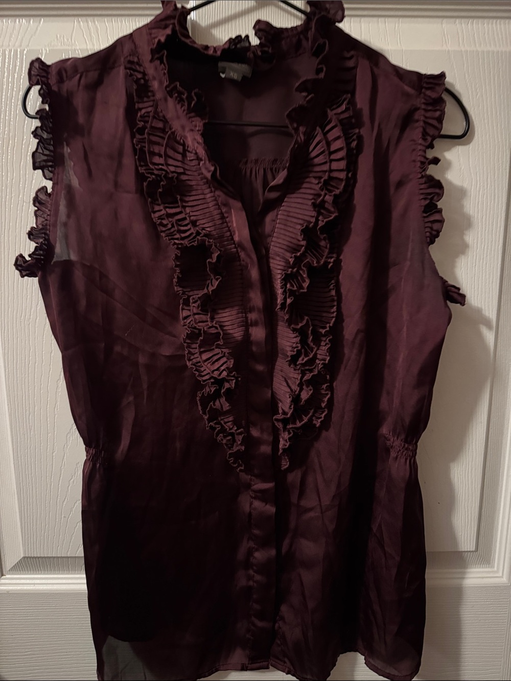Converse Sleeveless Ruffle Blouse - Plum